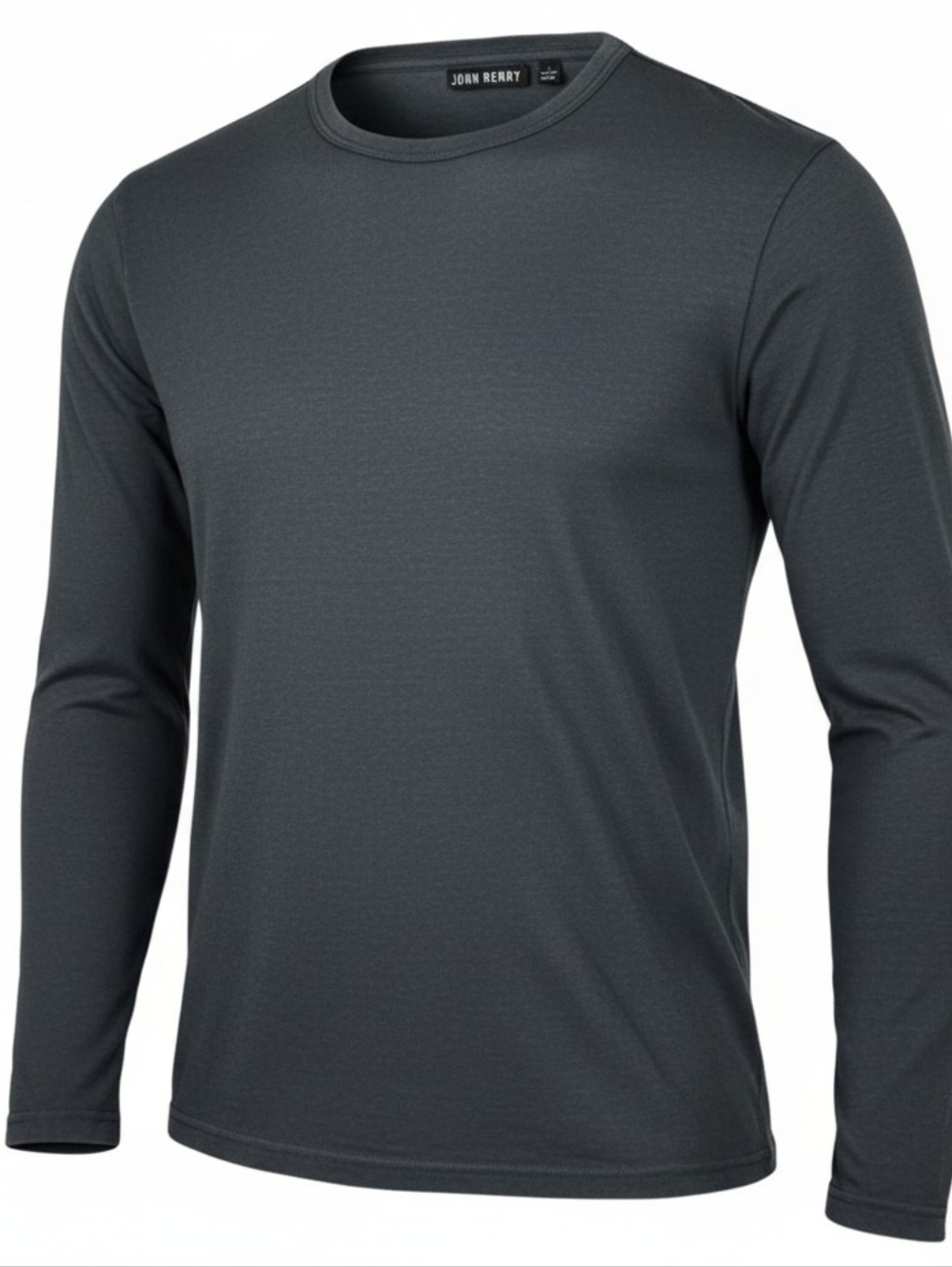 JOHN HENRY | Solid Charcoal Grey Long Sleeve‎ Cotton Blend Minimalist Shirt | L